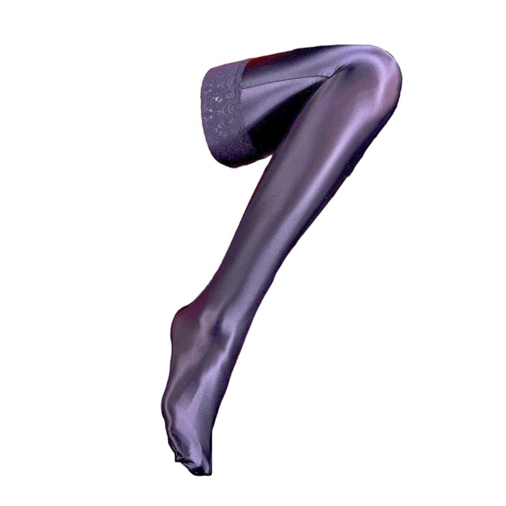 9643 Sissy High Over Knee Socks Femboy Thigh High Oil Shiny Stockings